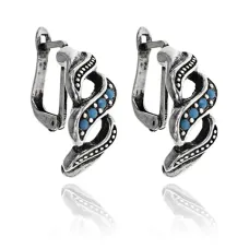 Серьги Волны со стразами UD217