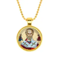 Кулон, цвет золото, с цепочкой, Николай Чудотворец C1139032