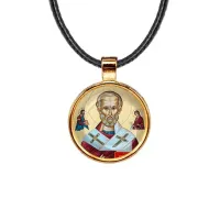 Кулон, цвет золото, со шнурком, Николай Чудотворец C1139033