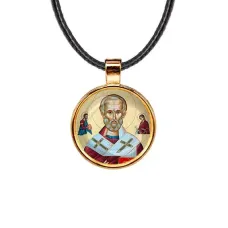 Кулон, цвет золото, со шнурком, Николай Чудотворец C1139033