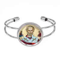 Браслет металлический, цвет серебро, Николай Чудотворец C1139034