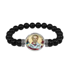 Браслет из чёрного агата, Николай Чудотворец C1139056