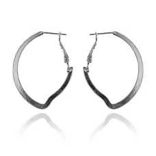 Серьги Лист, цвет серебряный UD228