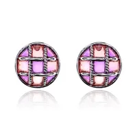 Серьги Круг с сеткой, цвет розовый UD230-p