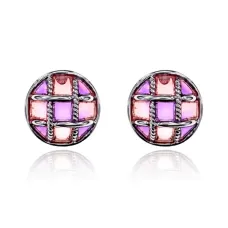 Серьги Круг с сеткой, цвет розовый UD230-p