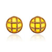 Серьги Круг с сеткой, цвет желтый UD230-y