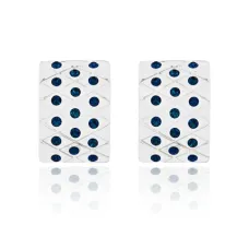 Серьги со стразами, цвет синий UD236-b