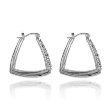 Серьги со стразами, цвет серебряный UD246-s