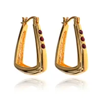Серьги с красными стразами UD247-R