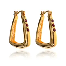 Серьги с красными стразами UD247-R
