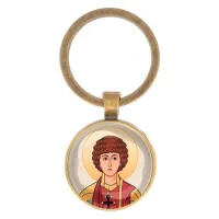 Круглый брелок, цвет бронза, Пантелеймон Целитель C1142017