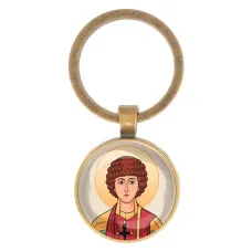 Круглый брелок, цвет бронза, Пантелеймон Целитель C1142017