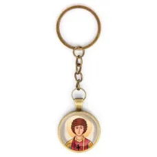 Круглый брелок, цвет бронза, с цепочкой, Пантелеймон Целитель C1142018