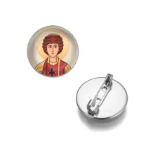 Круглый значок, цвет серебро, Пантелеймон Целитель C1142023