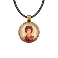 Кулон, цвет бронза, со шнурком, Пантелеймон Целитель C1142029