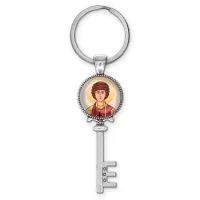Брелок ключ, цвет серебро, с кольцом для ключей, Пантелеймон Целитель C1142044