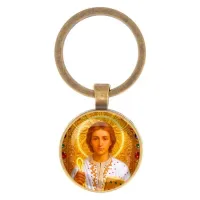 Круглый брелок, цвет бронза, Пантелеймон Целитель C1143017