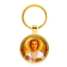 Круглый брелок, цвет золото, Пантелеймон Целитель C1143019