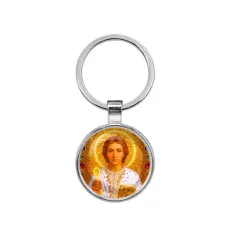 Круглый брелок, цвет серебро, Пантелеймон Целитель C1143021