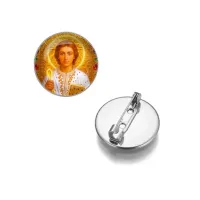 Круглый значок, цвет серебро, Пантелеймон Целитель C1143023