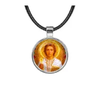 Кулон, цвет серебро, со шнурком, Пантелеймон Целитель C1143027