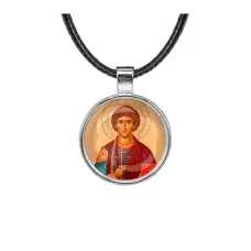 Кулон, цвет серебро, со шнурком, Пантелеймон Целитель C1144027