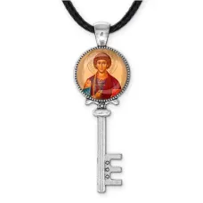 Кулон ключ, цвет серебро, со шнурком, Пантелеймон Целитель C1144043