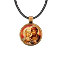 Кулон, цвет бронза, со шнурком, Петр и Феврония C1145029