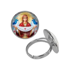 Кольцо металлическое, цвет серебро, Покров Божией Матери C1146015
