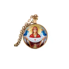 Кулон, цвет бронза, с цепочкой, Покров Божией Матери C1146028