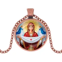 Кулон, цвет медь, с цепочкой, Покров Божией Матери C1146030