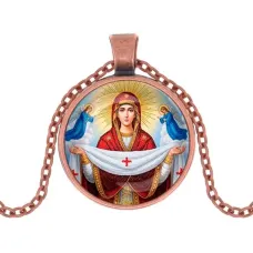 Кулон, цвет медь, с цепочкой, Покров Божией Матери C1146030