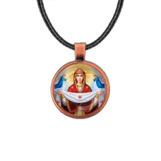 Кулон, цвет медь, со шнурком, Покров Божией Матери C1146031