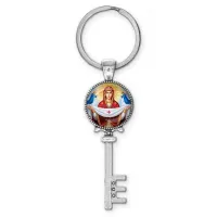 Брелок ключ, цвет серебро, с кольцом для ключей, Покров Божией Матери C1146044