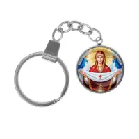 Брелок, нержавеющая сталь, с кольцом для ключей, Покров Божией Матери C1146061