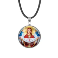 Кулон, нержавеющая сталь, со шнурком, Покров Божией Матери C1146062