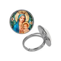 Кольцо металлическое, цвет серебро, Пресвятая Богородица C1147015