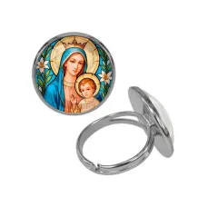 Кольцо металлическое, цвет серебро, Пресвятая Богородица C1147015