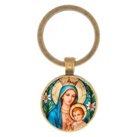 Круглый брелок, цвет бронза, Пресвятая Богородица C1147017