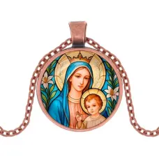 Кулон, цвет медь, с цепочкой, Пресвятая Богородица C1147030