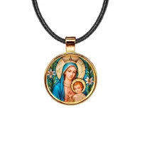 Кулон, цвет золото, со шнурком, Пресвятая Богородица C1147033