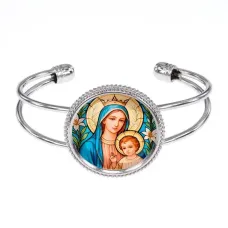 Браслет металлический, цвет серебро, Пресвятая Богородица C1147034