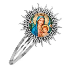Заколка металлическая, цвет серебро, Пресвятая Богородица C1147045