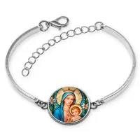 Браслет металлический, цвет серебро, Пресвятая Богородица C1147046