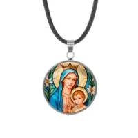 Кулон, нержавеющая сталь, со шнурком, Пресвятая Богородица C1147062