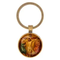 Круглый брелок, цвет бронза, Распятие C1148017