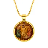 Кулон, цвет золото, с цепочкой, Распятие C1148032