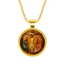 Кулон, цвет золото, с цепочкой, Распятие C1148032