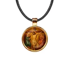 Кулон, цвет золото, со шнурком, Распятие C1148033