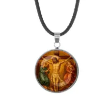 Кулон, нержавеющая сталь, со шнурком, Распятие C1148062